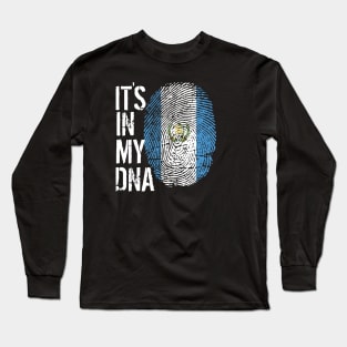 Guatemala Flag Fingerprint My Story DNA Guatemalan Long Sleeve T-Shirt